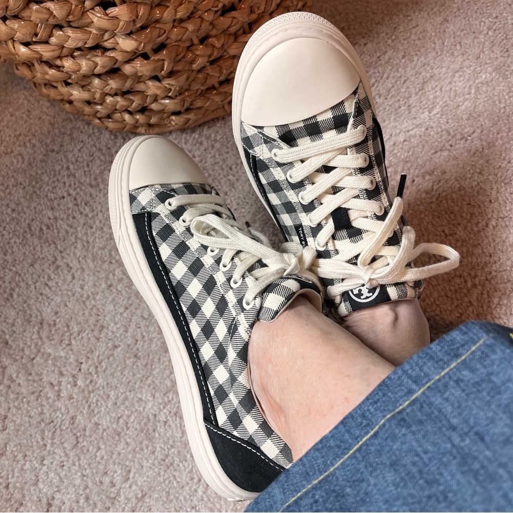 Tory Burch Gingham Tennis Shoes